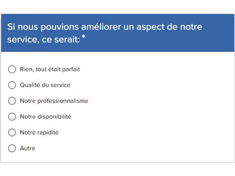 question de réponse multiple.